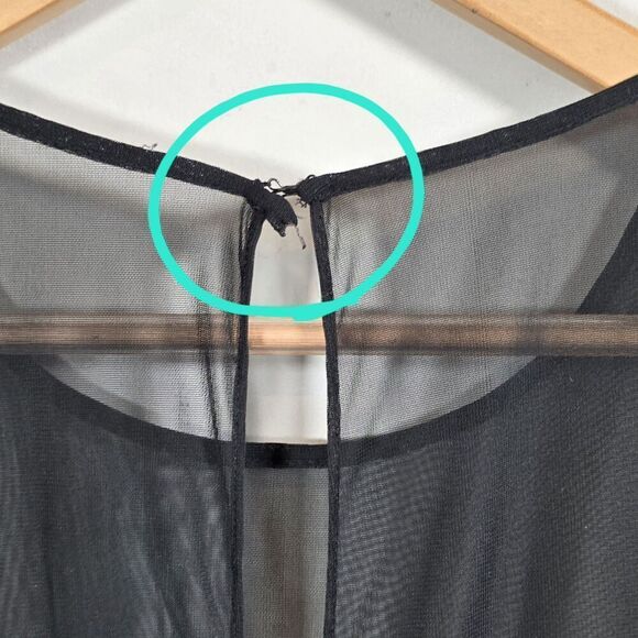 Jessica Howard Mesh Top Midi Dress Size 14 Black Embellished Sleeveless Flawed - Picture 6 of 13